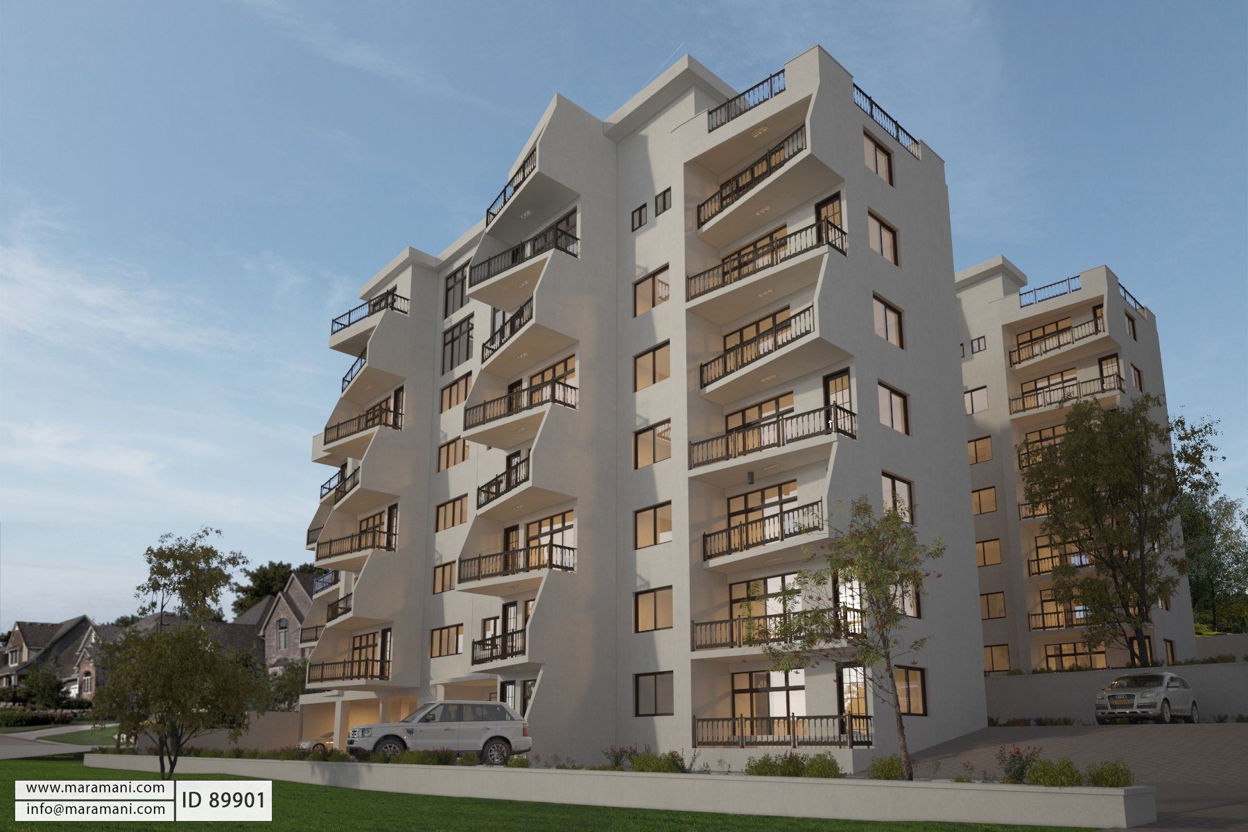 12 flat apartment block - ID 89901