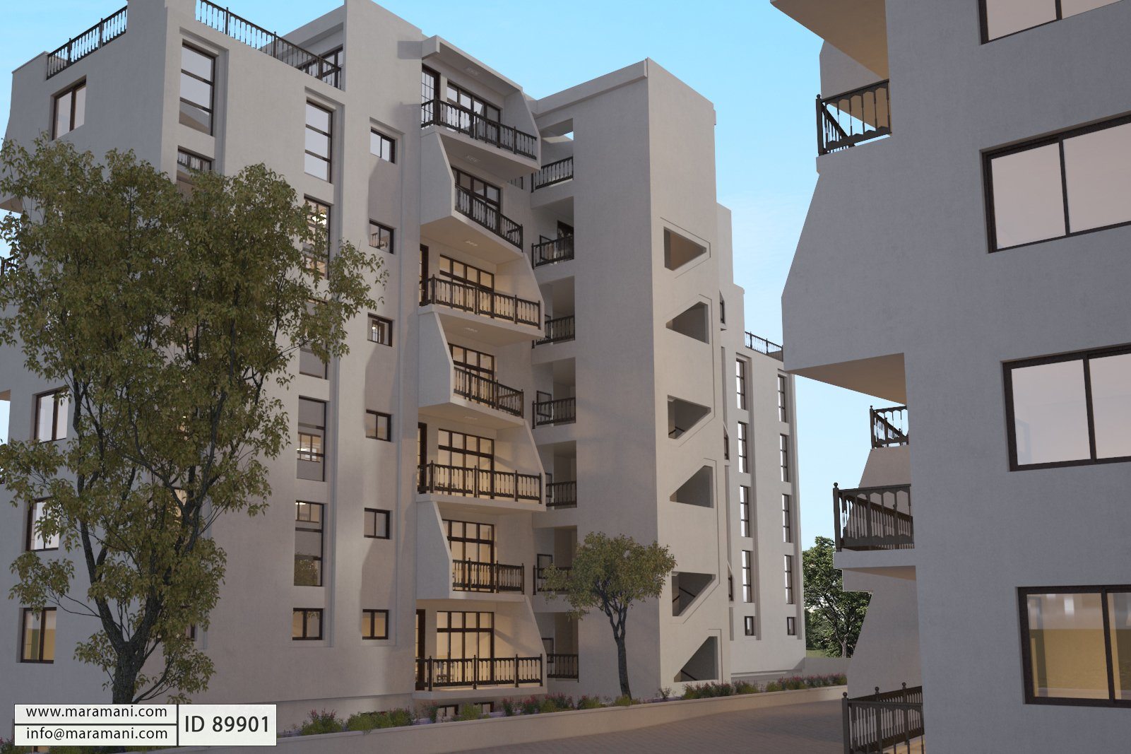 12 flat apartment block - ID 89901