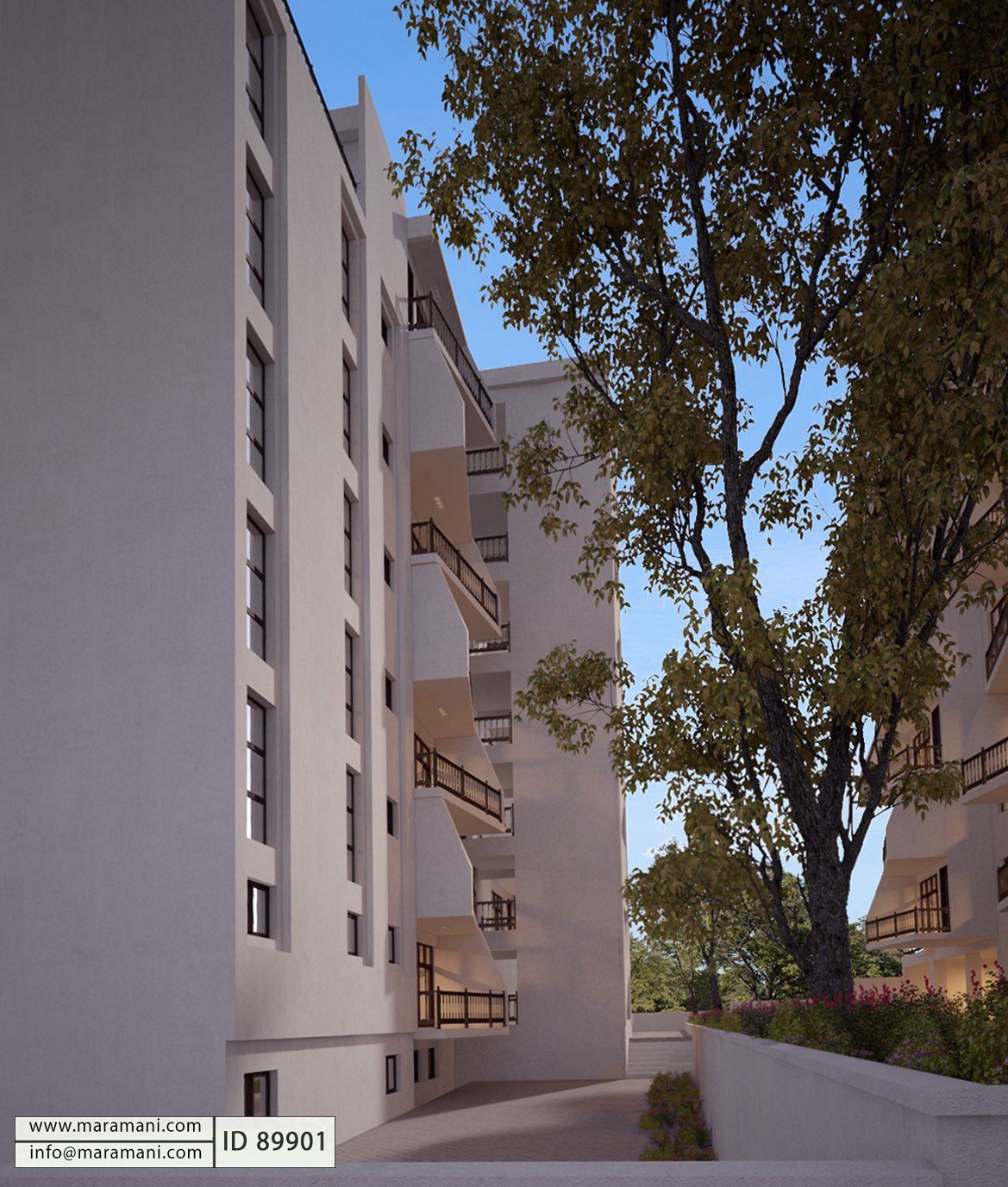 12 flat apartment block - ID 89901