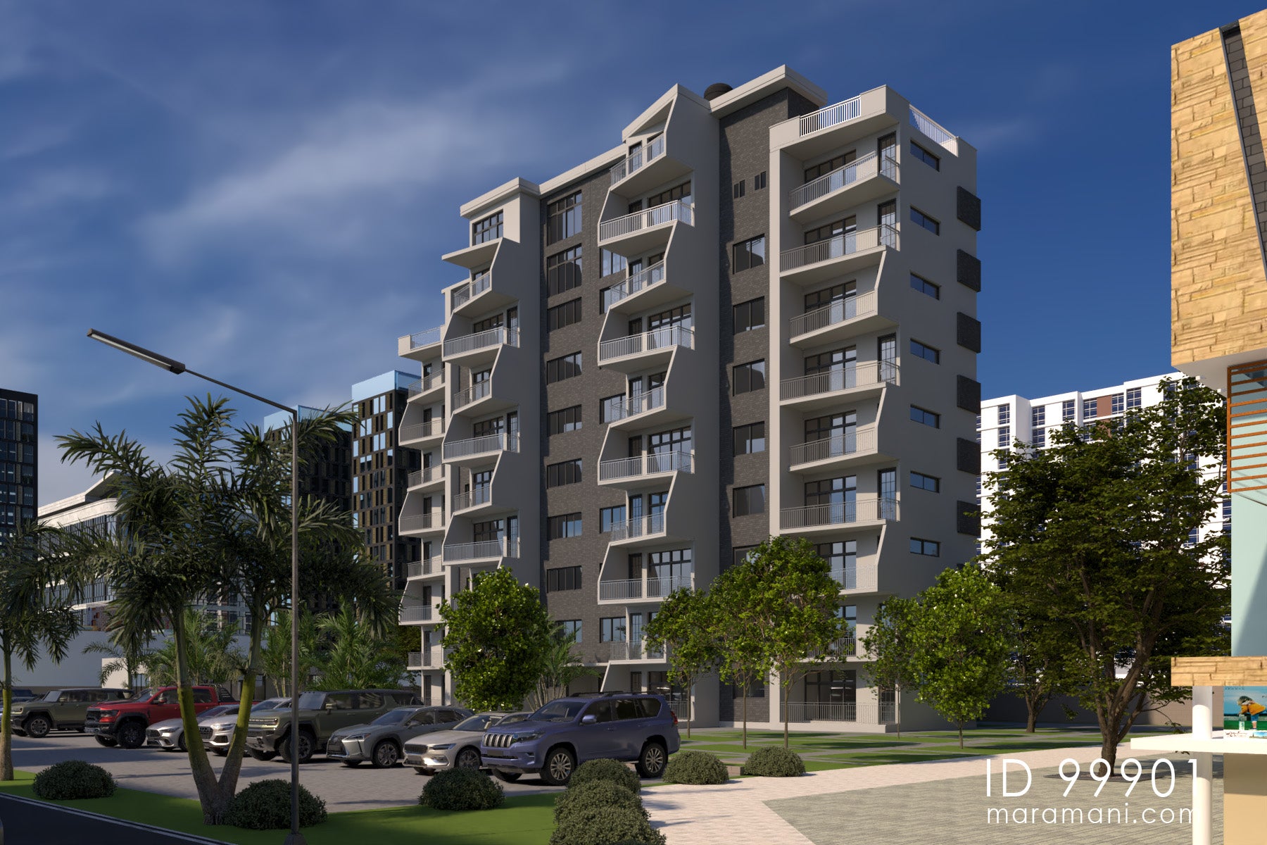 17 Flats Apartment Block - ID 99901