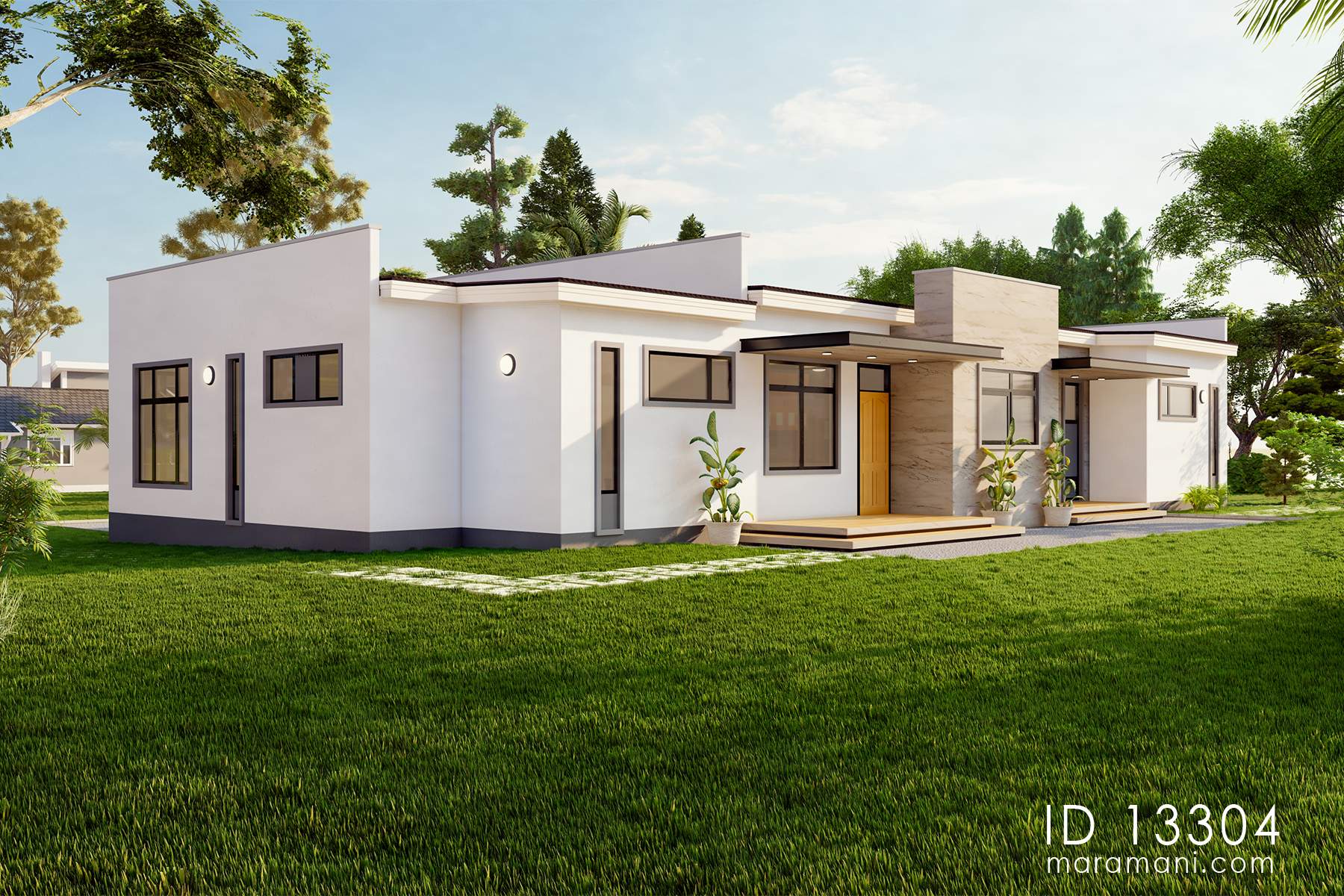 Contemporary 3 bedroom plan with 3 baths - ID 13304