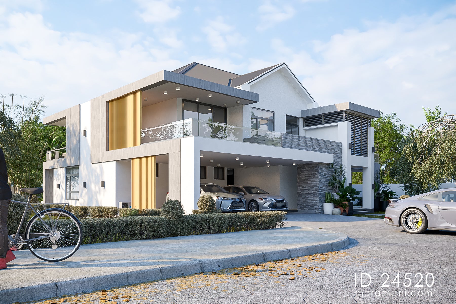 Contemporary 4 Bedroom 5 Bath Plan - ID 24520