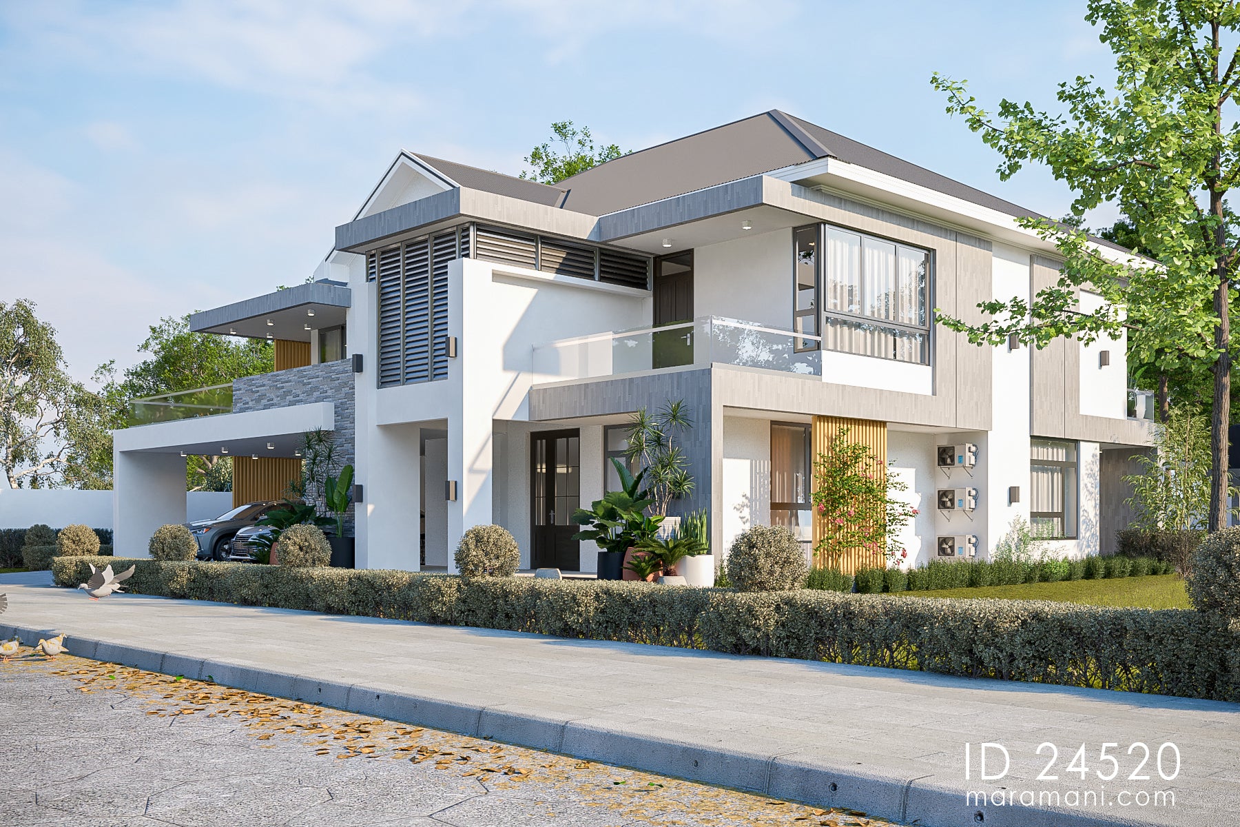 Contemporary 4 Bedroom 5 Bath Plan - ID 24520