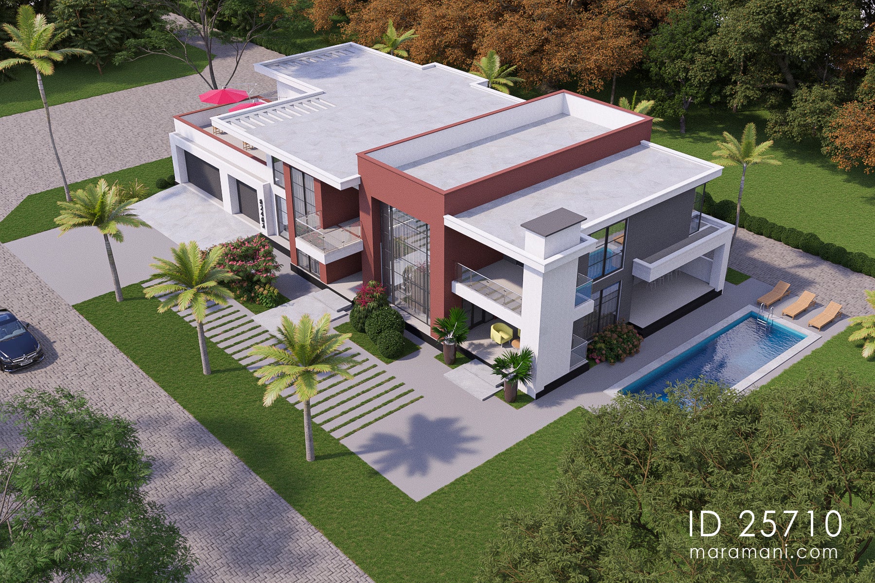 Luxurious 5-Bedroom 2-Story Mansion with Premium Amenities – ID 25710