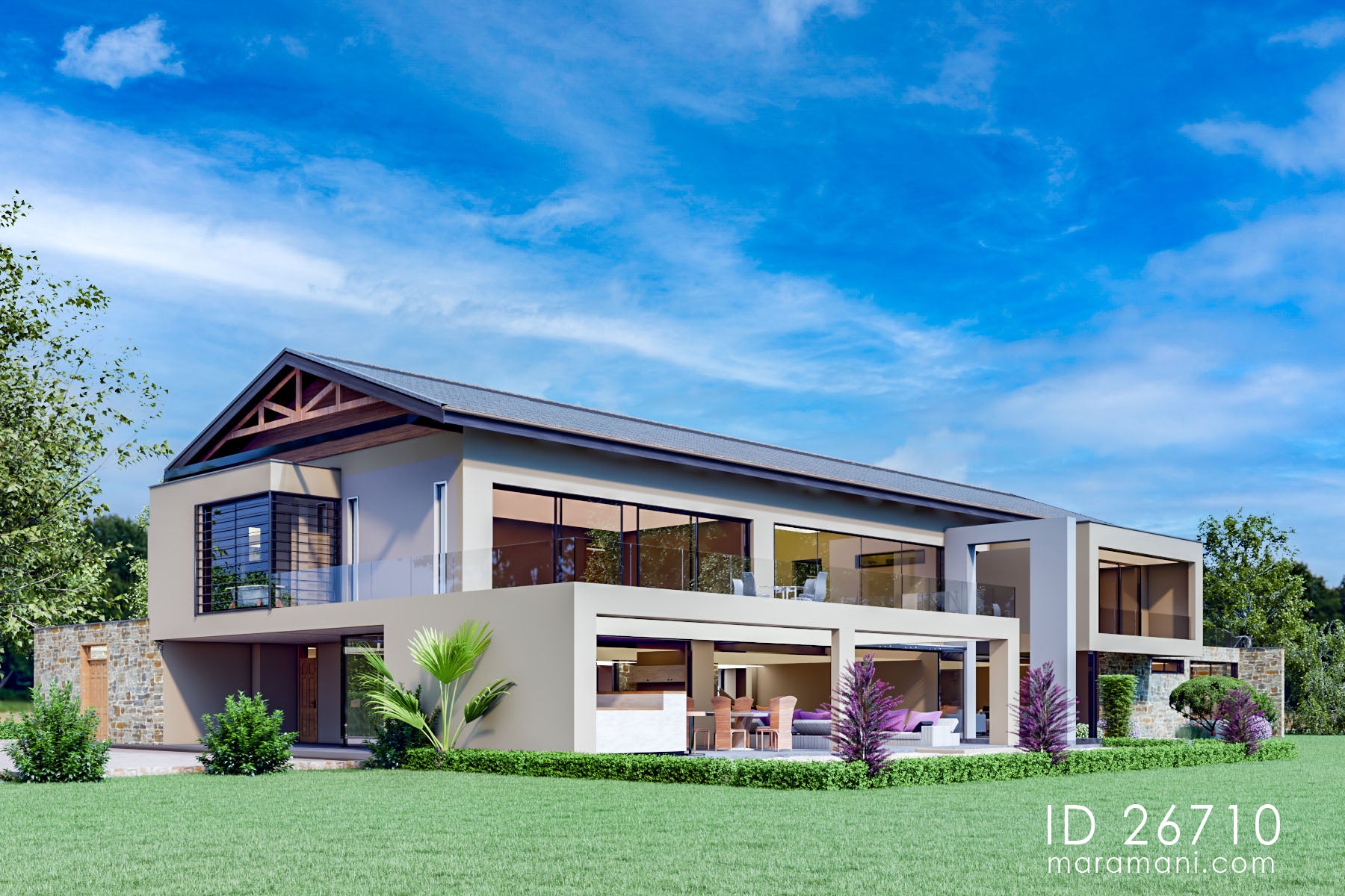 Luxurious 6-Bedrooms, 2-Story  with House Plan - ID 26710