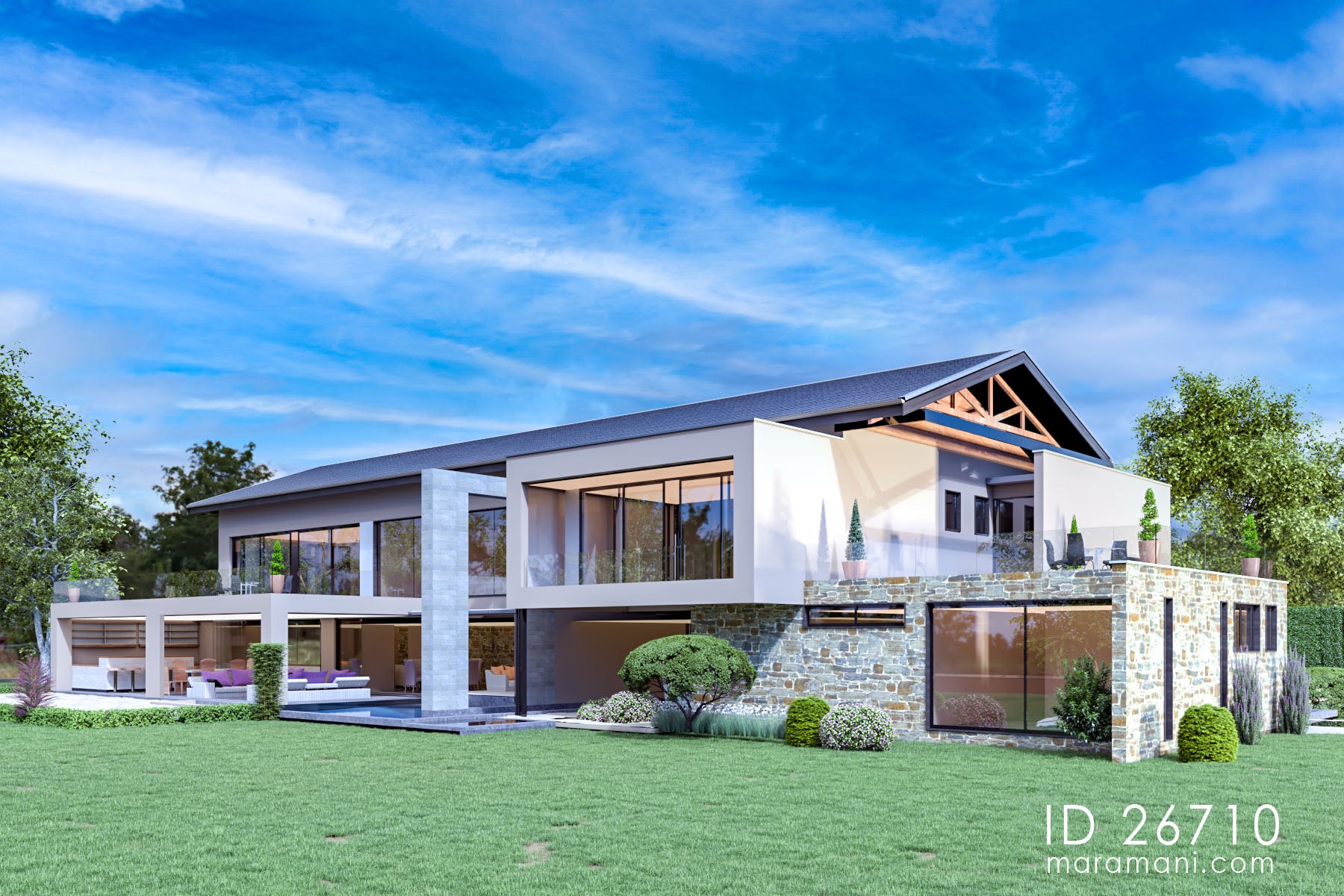 Luxurious 6-Bedrooms, 2-Story with House Plan - ID 26710