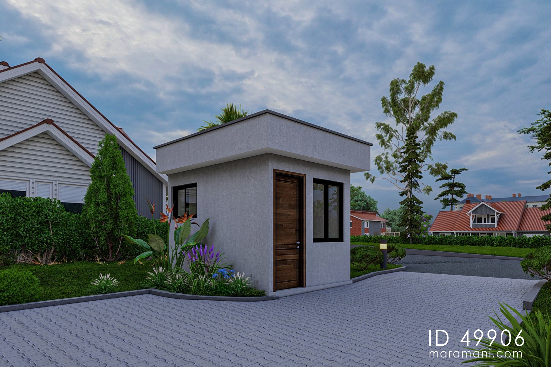 12-Bedrooms, 4-Story Apartment Block Plan  - ID 49906