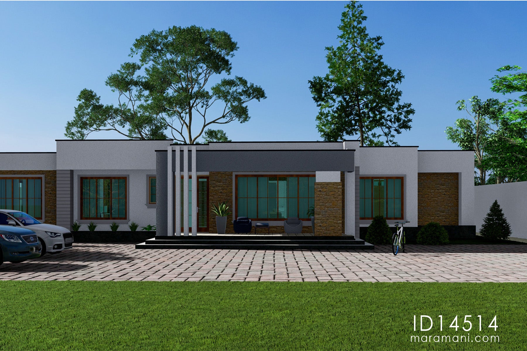 Modern 4 Bedroom 5 Bath House Plan - ID 14514