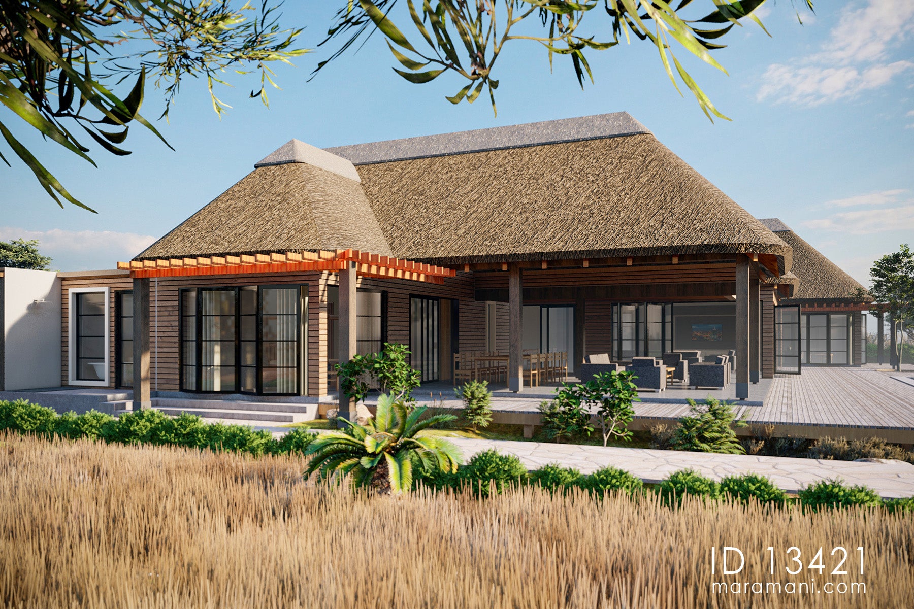 Thatch roof 3 bedroom house - ID 13421