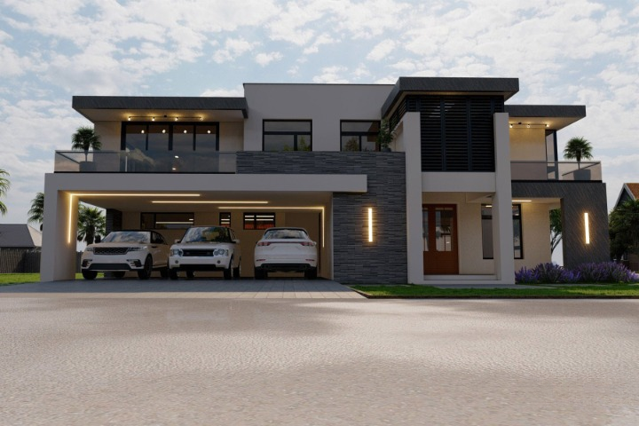 Modern 5 Bedroom Double Storey House - ID 25506